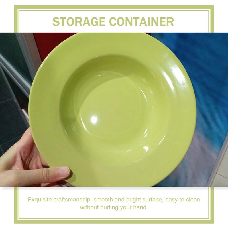 Ceramic Straw Hat Pasta Plate Green Serving Dish For Salad And Appetizers - Image 4