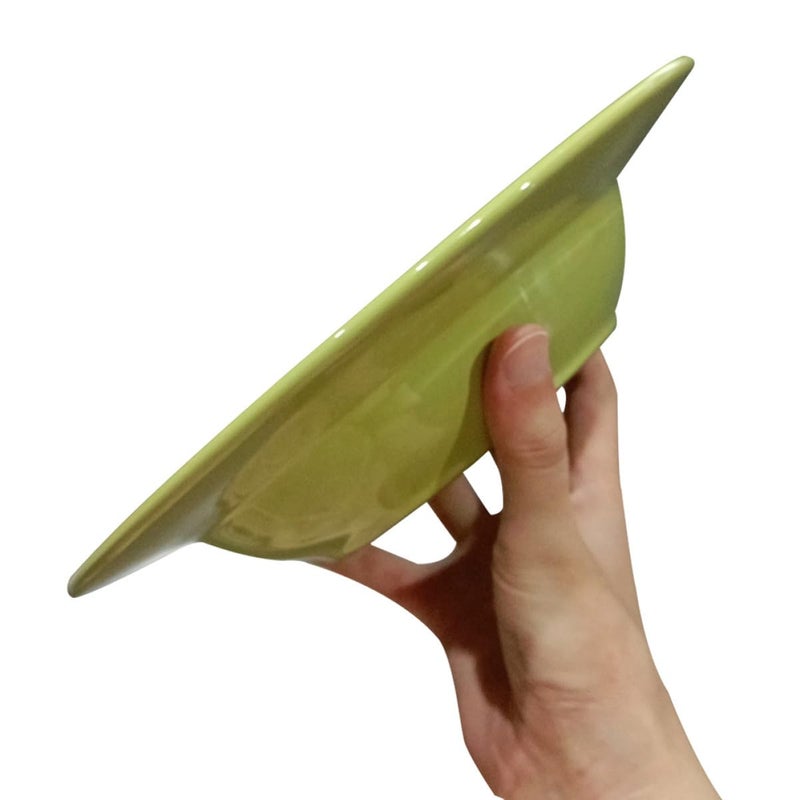 Ceramic Straw Hat Pasta Plate Green Serving Dish For Salad And Appetizers - Image 2