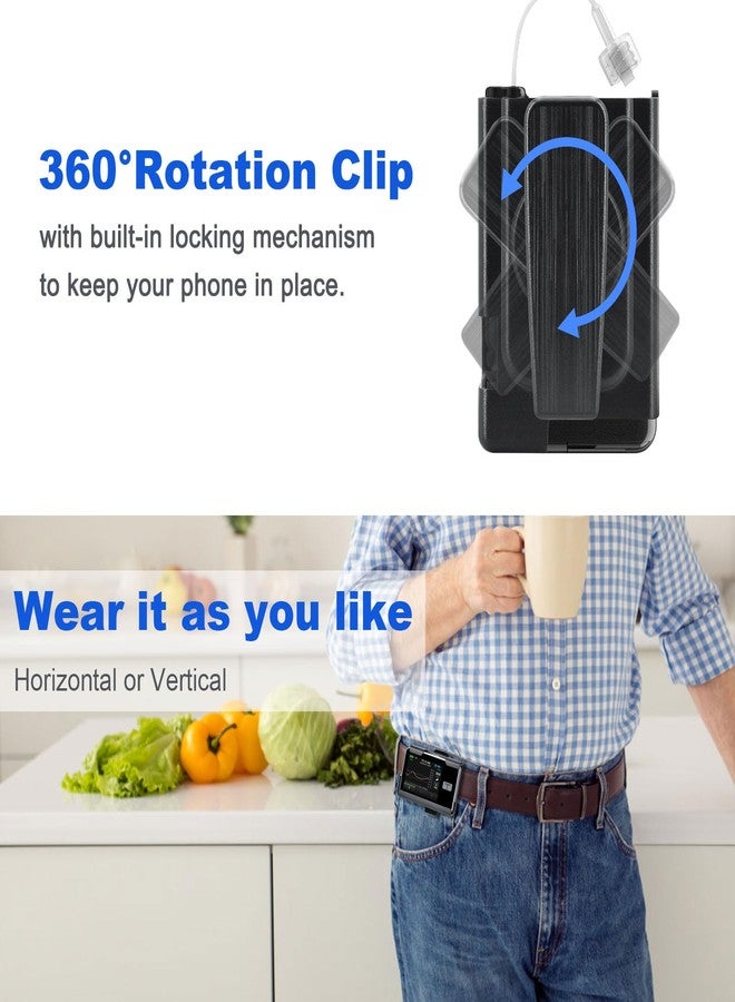 Healvaluefit Swivel Insulin Pump Case Clip for Tandem t:Slim x2 / t:Slim G4, Rotating Pump Holder for Tslim X2 as Pump Accessories - Easy to Wear (Black) - Image 3