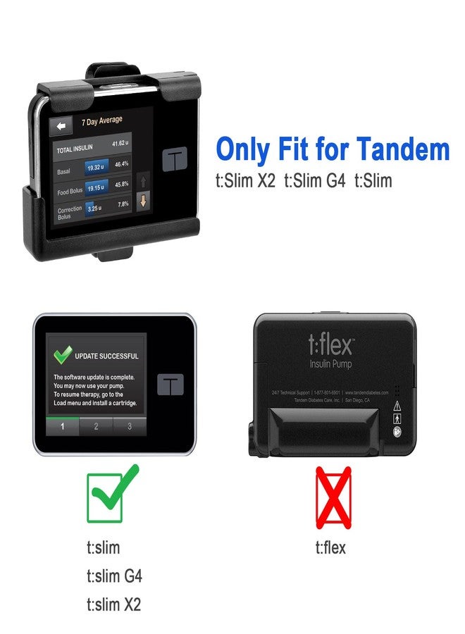 Healvaluefit Swivel Insulin Pump Case Clip for Tandem t:Slim x2 / t:Slim G4, Rotating Pump Holder for Tslim X2 as Pump Accessories - Easy to Wear (Black) - Image 2