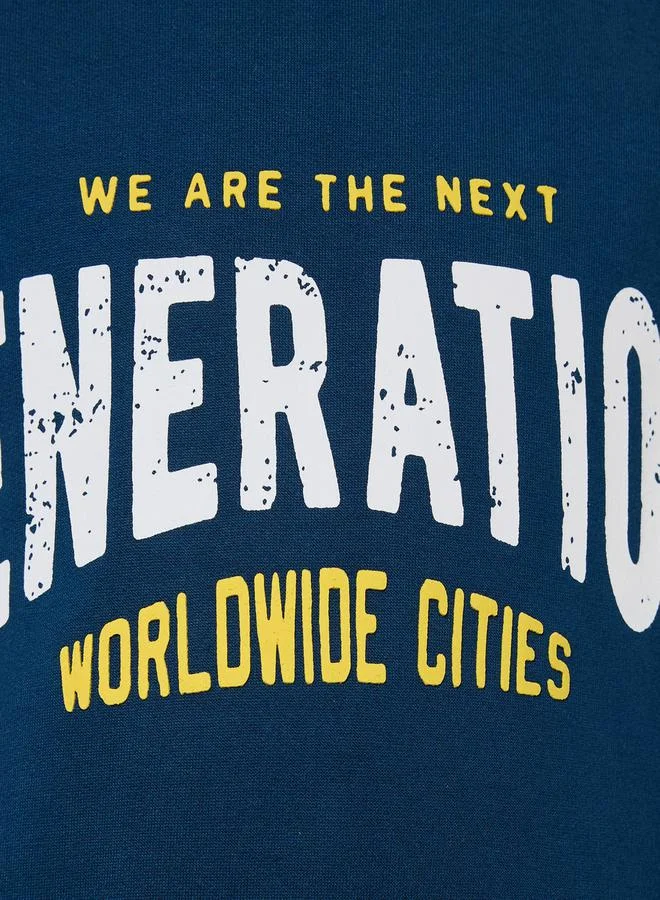 victor and jane Varsity Print Round Neck Sweatshirt by Styli