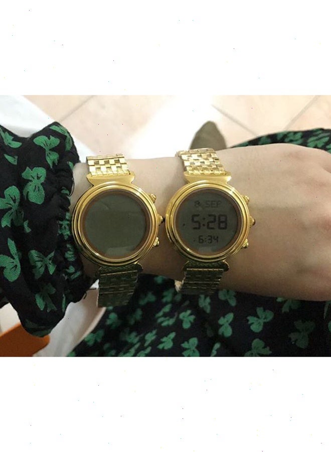 الفجر ساعة نسائية رقمية مقاومة للماء من الفولاذ المقاوم للصدأ WF-14S - 31 مم - ذهبية - Image 5