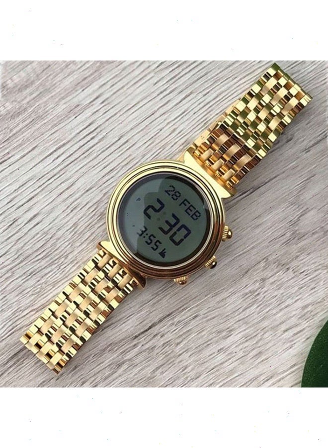 الفجر ساعة نسائية رقمية مقاومة للماء من الفولاذ المقاوم للصدأ WF-14S - 31 مم - ذهبية - Image 4