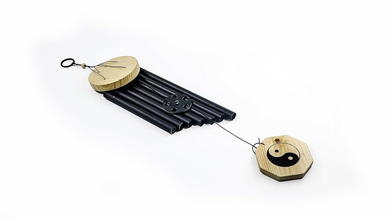 DigaNT Himalayan Melody Feng Shui Yin Yang 28 Inches Wind Chime - 6 Black Metal Chimes Vastu Chime for Outside, Garden, Balcony, Courtyard| Home Décor Accessories - Image 4