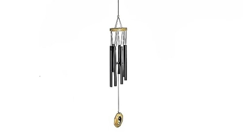 DigaNT Himalayan Melody Feng Shui Yin Yang 28 Inches Wind Chime - 6 Black Metal Chimes Vastu Chime for Outside, Garden, Balcony, Courtyard| Home Décor Accessories - Image 2