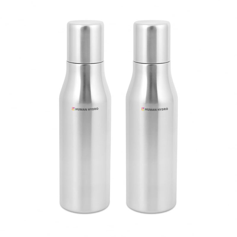 Human Hydro طقم زجاجات توزيع الزيت من الفولاذ المقاوم للصدأ - 2 × 600 مل | مانعة للتسرب، خالية من الصدأ، صب بدون تنقيط، تخزين أنيق وصحي - Image 1