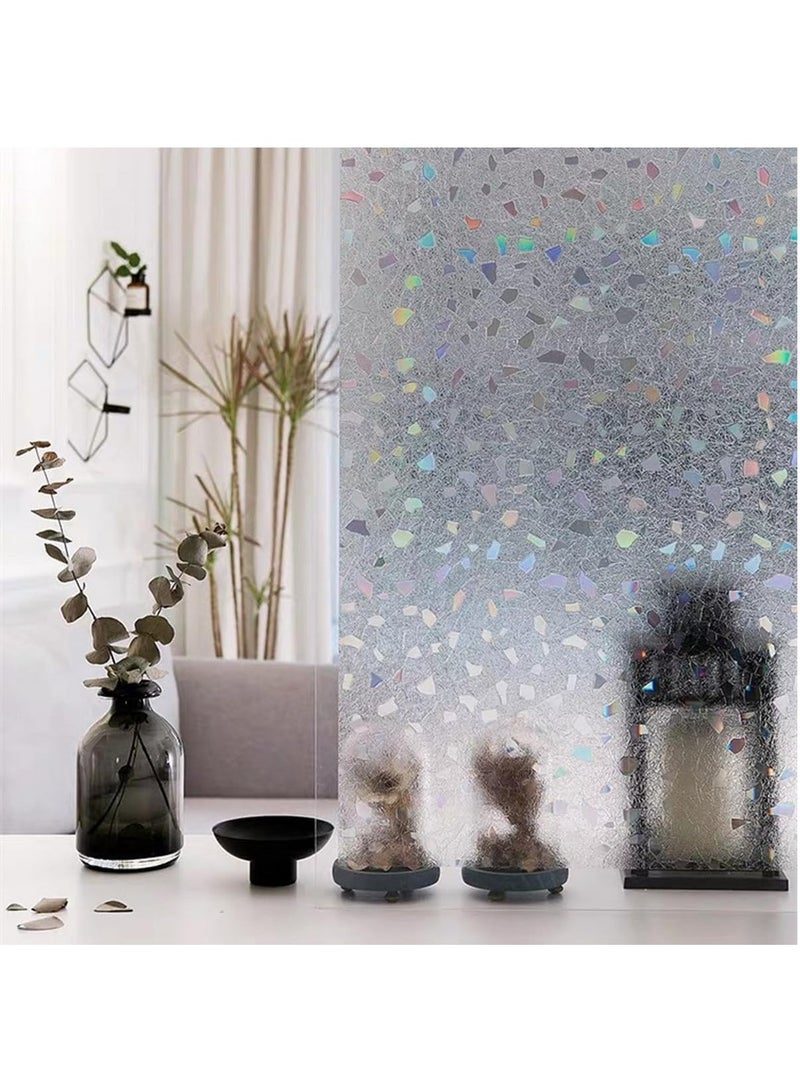 RATSAW 3D Colorful color Privacy Film Static Window Clings Vinyl 3D Window Decals Window Stickers Rainbow Window Film for Glass Door Home Heat Control Anti UV Length  60cm Width  200cm - Image 1