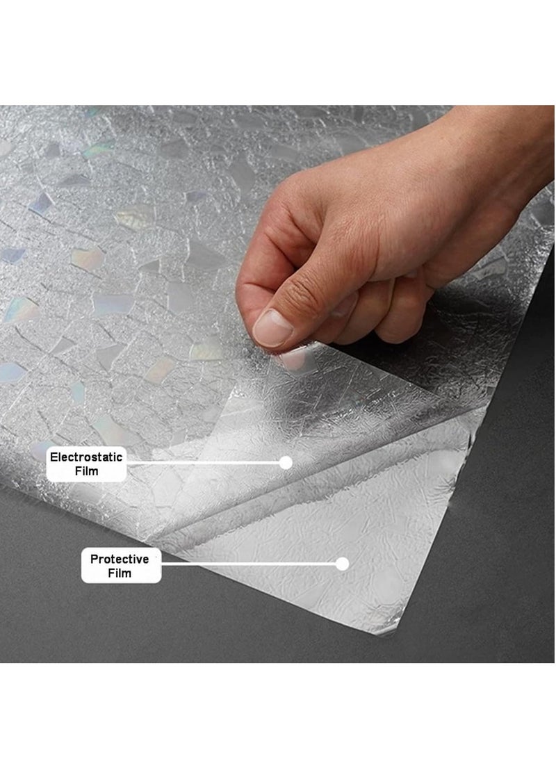 RATSAW 3D Colorful color Privacy Film Static Window Clings Vinyl 3D Window Decals Window Stickers Rainbow Window Film for Glass Door Home Heat Control Anti UV Length  60cm Width  200cm - Image 4