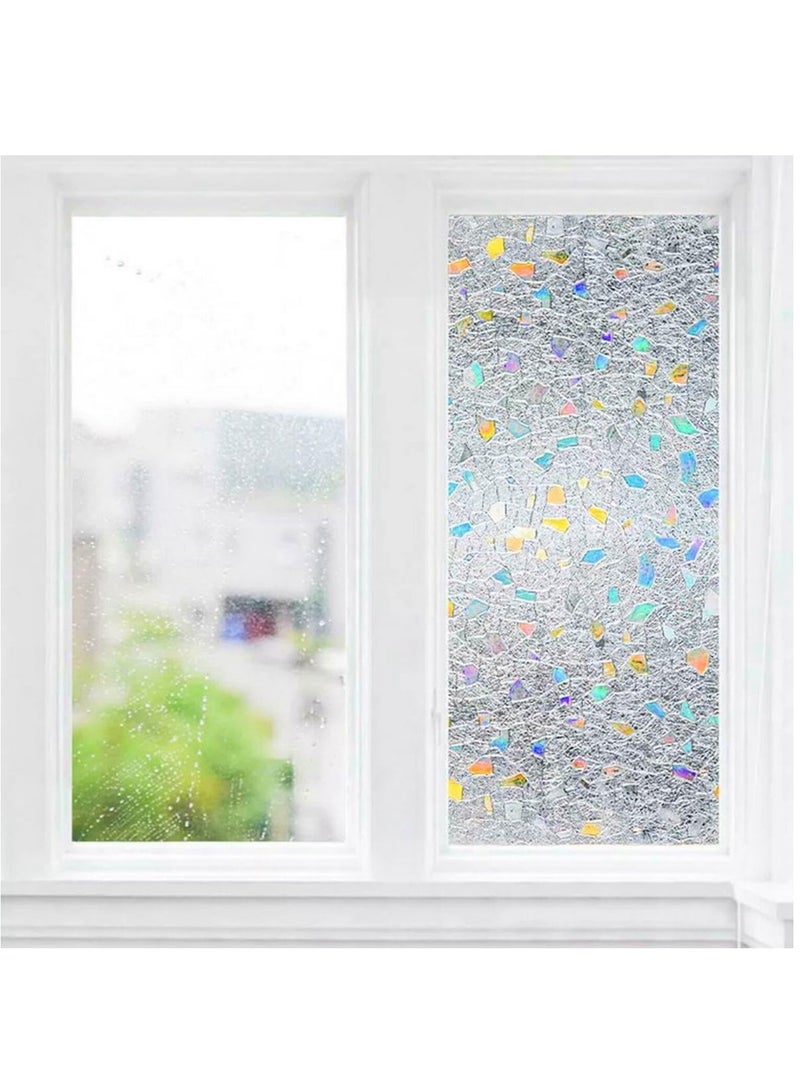 RATSAW 3D Colorful color Privacy Film Static Window Clings Vinyl 3D Window Decals Window Stickers Rainbow Window Film for Glass Door Home Heat Control Anti UV Length  60cm Width  200cm - Image 3