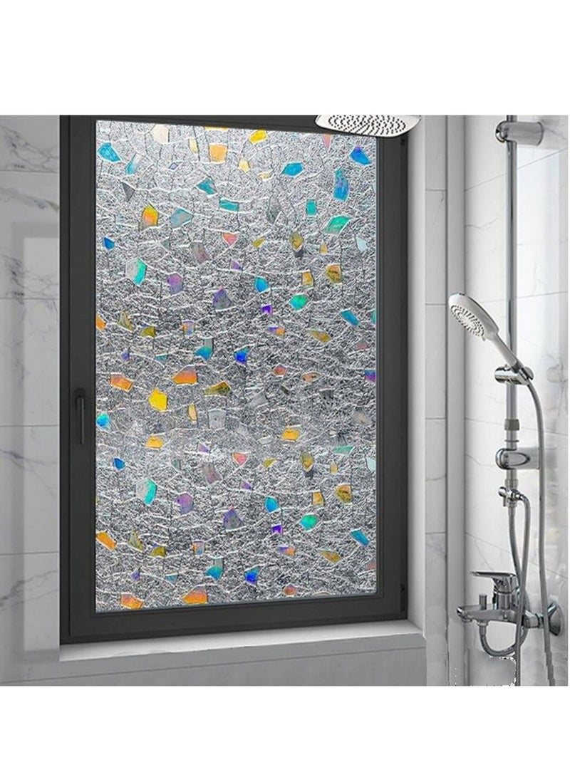 RATSAW 3D Colorful color Privacy Film Static Window Clings Vinyl 3D Window Decals Window Stickers Rainbow Window Film for Glass Door Home Heat Control Anti UV Length  60cm Width  200cm - Image 2