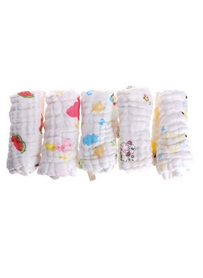 MOM'S HOME Baby Super Soft Absorbent Muslin 6 Layer Face Wipes/Wash Clothes- 30X30 Cm - (0-3 Years) - Pack Of 5  - Image 2