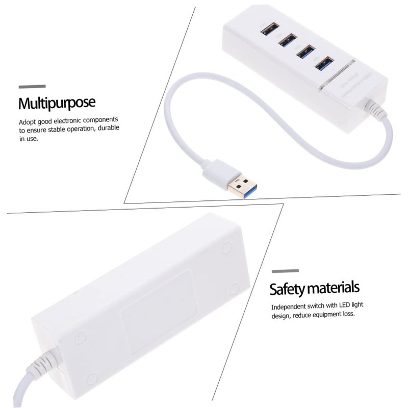 USB Hub Splitter 4 منافذ نقل بيانات سريع توسيع الكمبيوتر المحمول إعداد سهل - Image 4