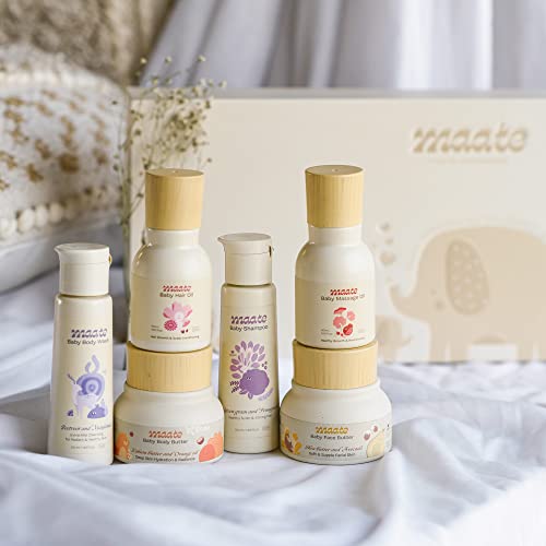 Maate Baby Skincare Wellness Box | 6 Skincare and Haircare Newborn Baby Kit | Baby Gift Set for Newborn | Newborn Baby Care Kit | Baby Shower Gift | Gentle on Sensitive Skin - Image 4