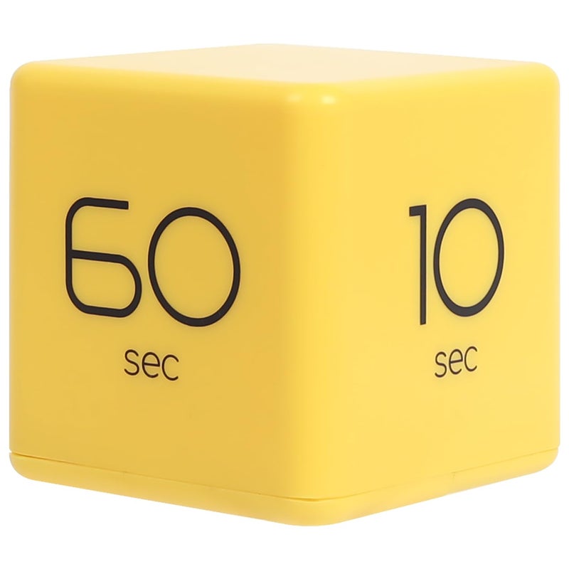 mooas Cube Timer Yellow Timers Cube Flip Block Timers Productivity Gravity Sensor Time Management for Kids ADHD Classroom Kitchen Desk Workout Cooking Study 10 20 30 60 Seconds Timer Setting