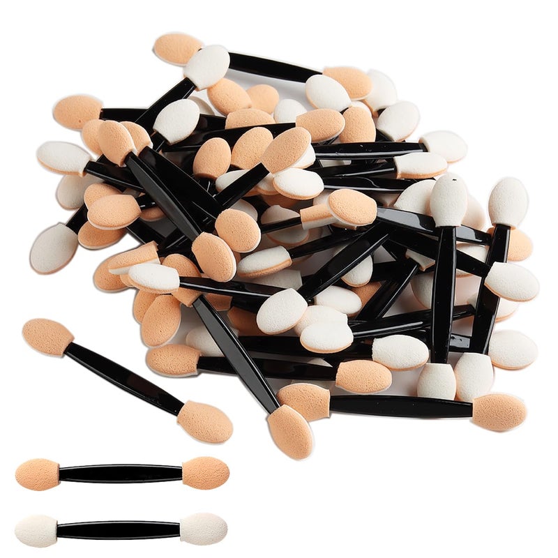 Fcozpjk Disposable Eyeshadow Applicators 100PCS Chrome Nail Powder Applicator Brush Dual Side Eye Shadow Sponge Sticks Nail Glitter Powder Pigment Pen Brush Nail Art Applicator Tools