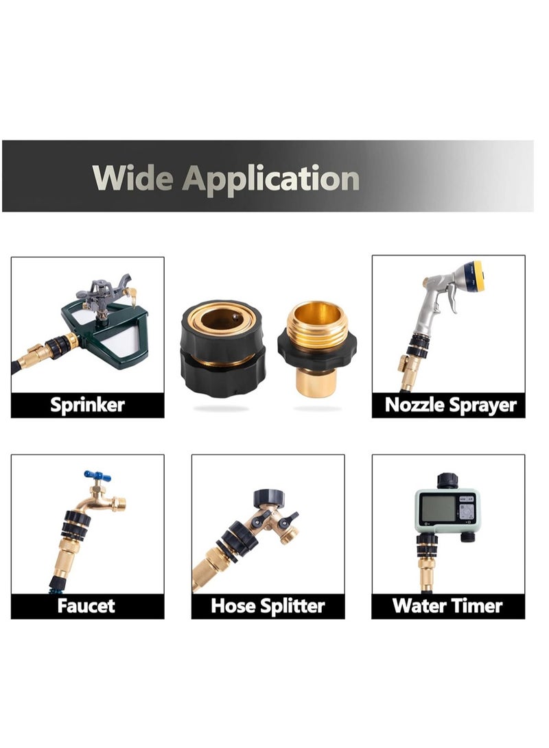 KASTWAVE Quick Connect Garden Hose Fittings 4 Sets Water Hose Quick Connect Fittings for Garden Hose Quick Disconnect Connect Connectors, Quick Connect Hose Fittings - Image 4