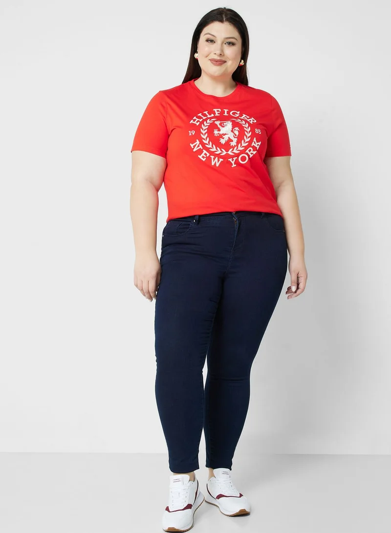 TOMMY HILFIGER Crew Neck Logo Printed T-Shirt