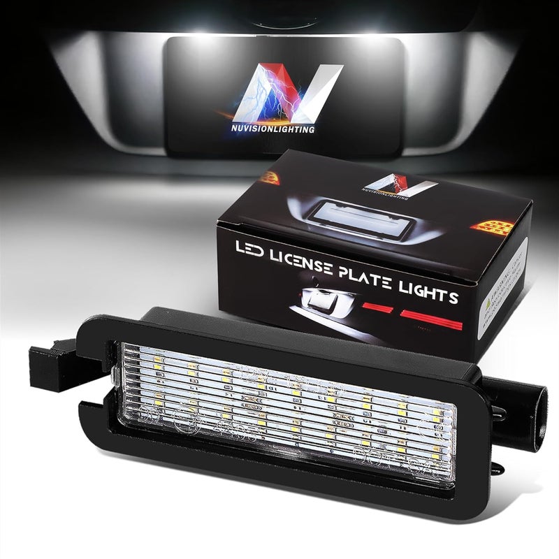 NVL-LPL-023 أضواء لوحة الترخيص LED ذات الهيكل الأسود/العدسة الشفافة المتوافقة مع Dodge Charger 2015-2022 / Challenger 2015-2020، قطعة واحدة - Image 1