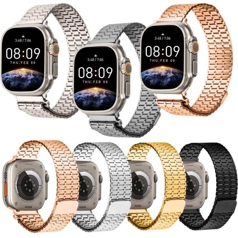 سوار ساعة ذكية سوار نايلون حلقي متوافق باللون Starlight قابل للتعديل مع Apple Watch 38/40/41/42/44/45/49mm بملاءمة قابلة للتعديل وحزام بديل - Image 2