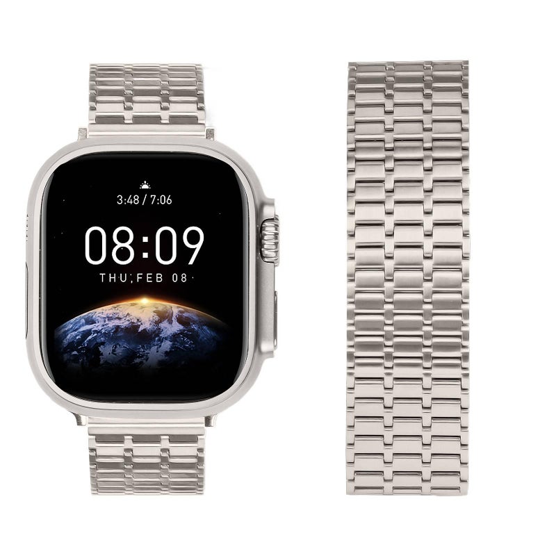 سوار ساعة ذكية سوار نايلون حلقي متوافق باللون Starlight قابل للتعديل مع Apple Watch 38/40/41/42/44/45/49mm بملاءمة قابلة للتعديل وحزام بديل - Image 1