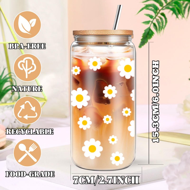 DHQH Birthday Gifts Baskets for Women, Self Care Christmas Gifts for Mom Sister Best Friend Grandma, Cute Daisy Gift Set with 16 oz Glass Cup - Image 4