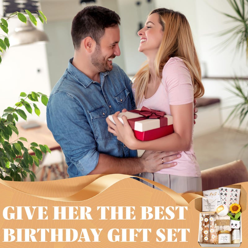 DHQH Birthday Gifts Baskets for Women, Self Care Christmas Gifts for Mom Sister Best Friend Grandma, Cute Daisy Gift Set with 16 oz Glass Cup - Image 3