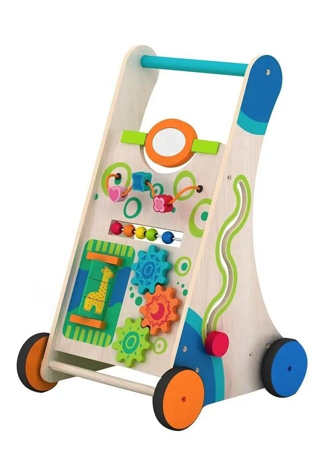 KIDSAVIA Kids Activity Adjustable Baby Push Walker - Push and Pull Learning Baby Walker for Boys and Girls - Multiple Activities Center Educational Toy for Kids Toddler - Assembly Required  - Image 1