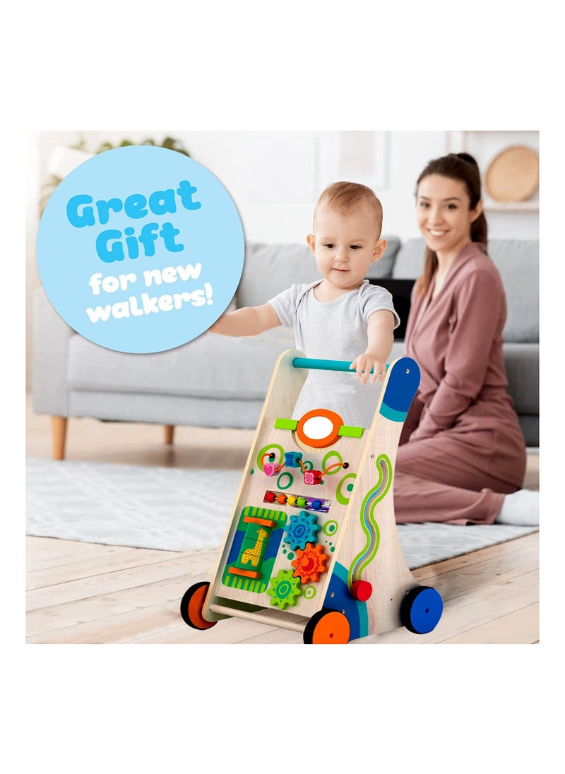 KIDSAVIA Kids Activity Adjustable Baby Push Walker - Push and Pull Learning Baby Walker for Boys and Girls - Multiple Activities Center Educational Toy for Kids Toddler - Assembly Required  - Image 5