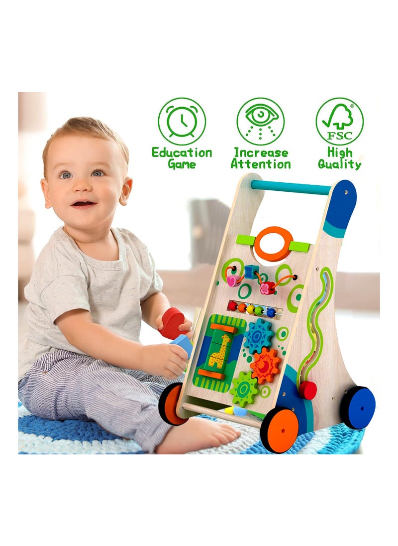 KIDSAVIA Kids Activity Adjustable Baby Push Walker - Push and Pull Learning Baby Walker for Boys and Girls - Multiple Activities Center Educational Toy for Kids Toddler - Assembly Required  - Image 3