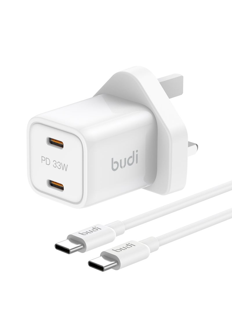budi 30W USB-C PD And QC3.0 Wall Charger + 65W USB-C PD Fast Charger Cable - Image 2