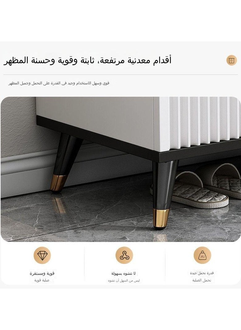C&C Home - Luxurious Modern Shoe Storage Bench Shoe Cabinet Entryway Shoe Organizer Storage with Leather Comfort Seat Hidden Shoe Rack White - Image 1