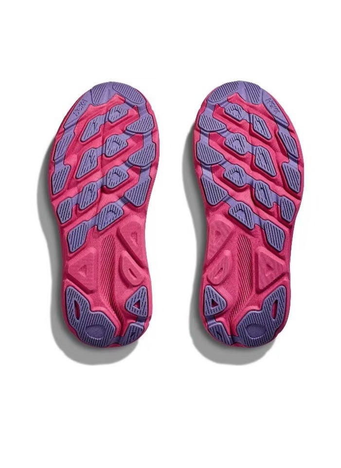 Hoka One One Clifton 9 Outdoor Running Sneakers Beige/Pink/Yellow  - Image 4