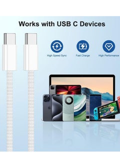 ION 1M USB C Fast Charging Cable for iPhone - Durable and Heat-Resistant - White - Original Type-C Charging Cable - 1M Type-C Charger Cable - Supports New iPhone Devices and Galaxy - Galaxy Charging Cable - Type-C Charging Cable - Original Type-C to Lightning Cable - iPhone Charging Cable - Mobile Cable  - Image 3