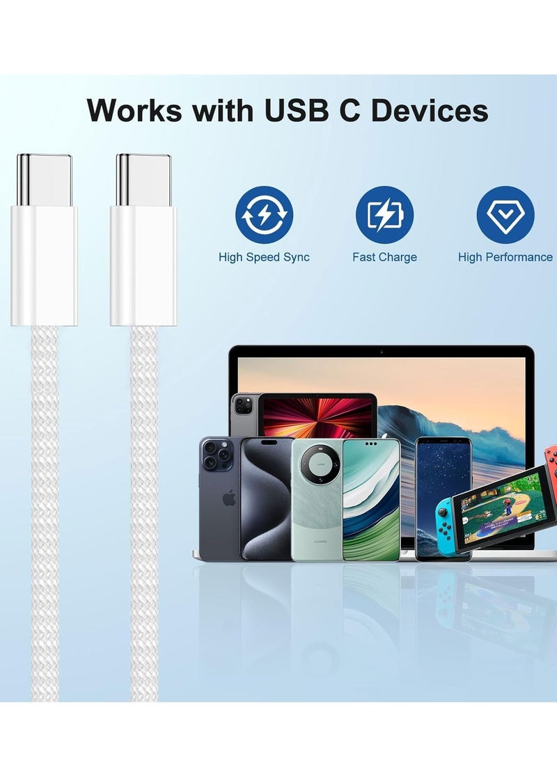 ION 1M USB C Fast Charging Cable for iPhone - Durable and Heat-Resistant - White - Original Type-C Charging Cable - 1M Type-C Charger Cable - Supports New iPhone Devices and Galaxy - Galaxy Charging Cable - Type-C Charging Cable - Original Type-C to Lightning Cable - iPhone Charging Cable - Mobile Cable  - Image 3