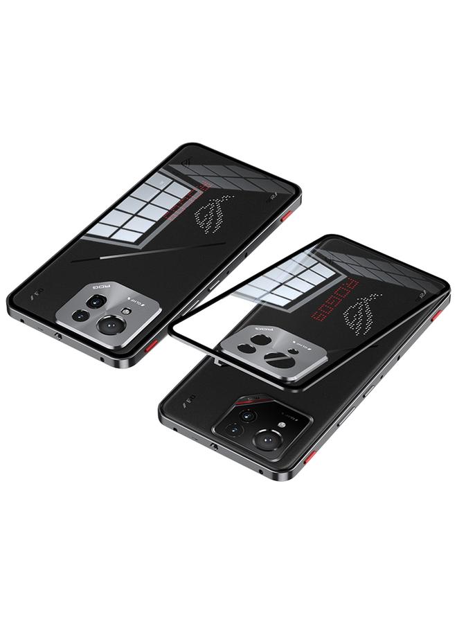 S-TOP Case For ASUS ROG Phone 9 Pro Snap Buckle Metal Frame Glass Back Panel Phone Case - Image 1