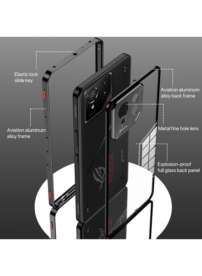 S-TOP Case For ASUS ROG Phone 9 Pro Snap Buckle Metal Frame Glass Back Panel Phone Case - Image 4