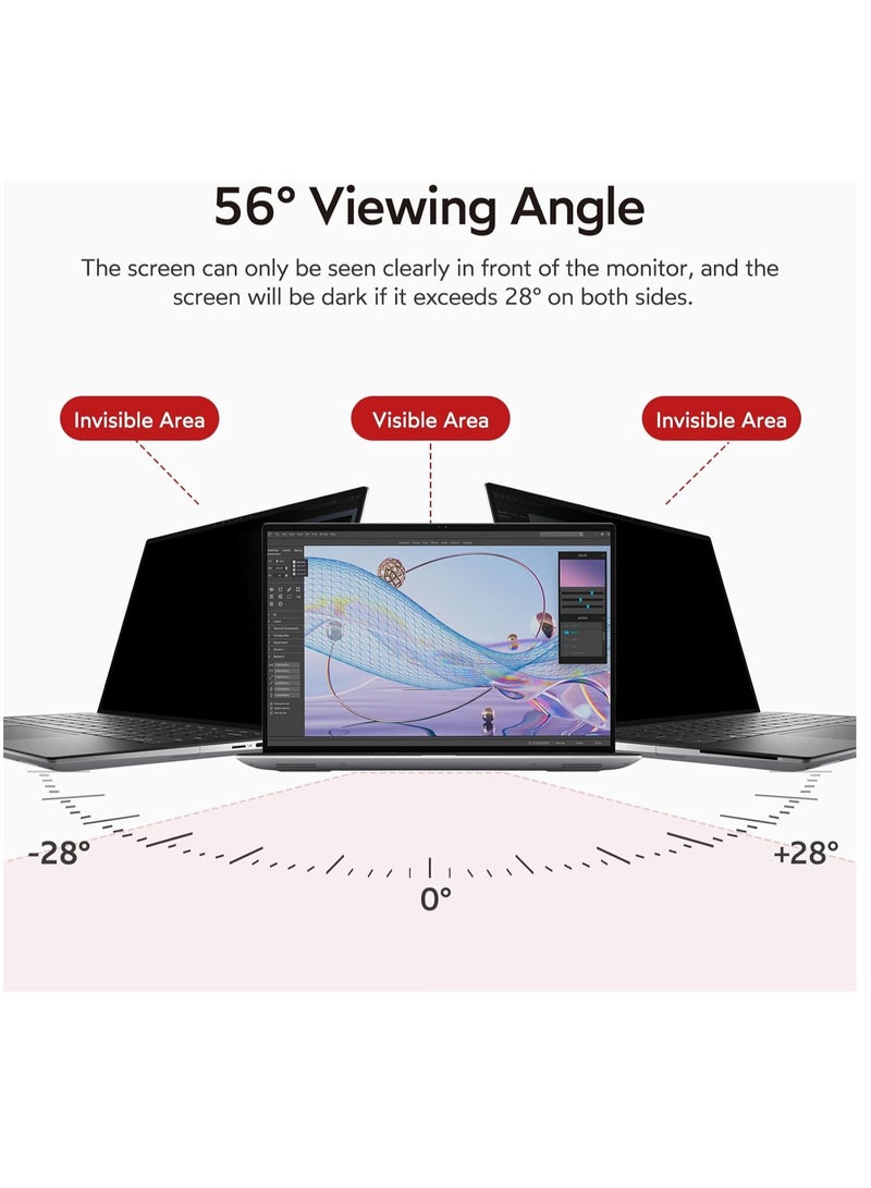 Privacy Screen 15.6 Inch Laptop Filter for 16:9 Widescreen Display Compatible with HP/Dell/Acer/Asus/Samsung/Lenovo , Removable Laptop Privacy Screen 15.6 inch - Image 4