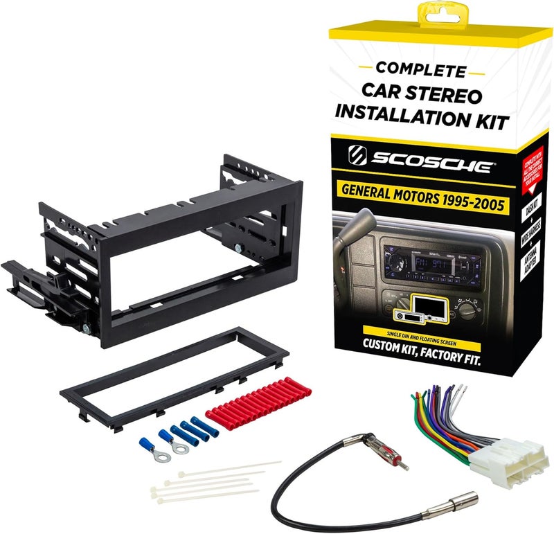 Scosche GM9505CS Complete Single DIN Stereo Installation Kit for 1995-2005 GM Trucks and SUVs - Image 1
