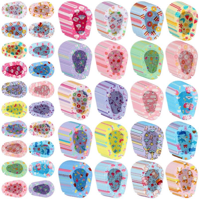 200 Pcs Adhesive Eye Patches for Kids Girls Cute Toddler Eye Patch Bulk Colorful Breathable Lazy Patch Cartoon Adhesive Bandages for Children Baby Light Blocking 20 Styles 3 x 2 Inches