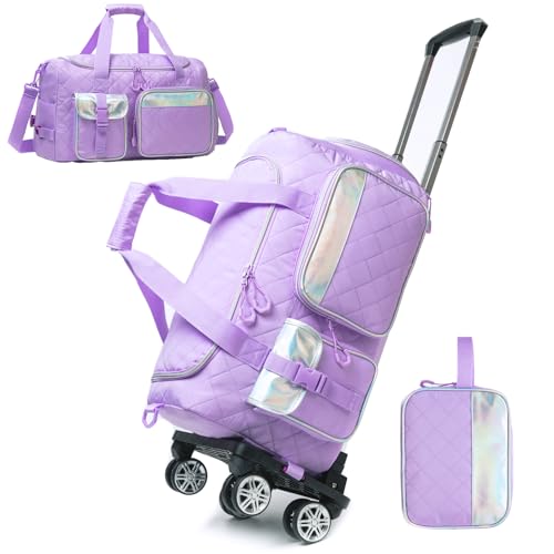 Oruiji Duffle Bag for Travel Bag with Wheels for Women Weekender Bag with Shoes Compartment Gym Bag for Girls Carry On Overnight Bag for Women with Toiletry Bag - Image 1