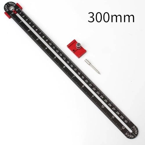 JCFANTS 300mm Woodworking Compass Tool Large Compass Woodworking Scribing Circle Carpenter Compass Ruler Marking Gauge Circle Marking Tool for Engineer Carpenter Black - Image 3