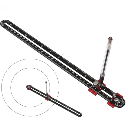 JCFANTS 300mm Woodworking Compass Tool Large Compass Woodworking Scribing Circle Carpenter Compass Ruler Marking Gauge Circle Marking Tool for Engineer Carpenter Black - Image 1