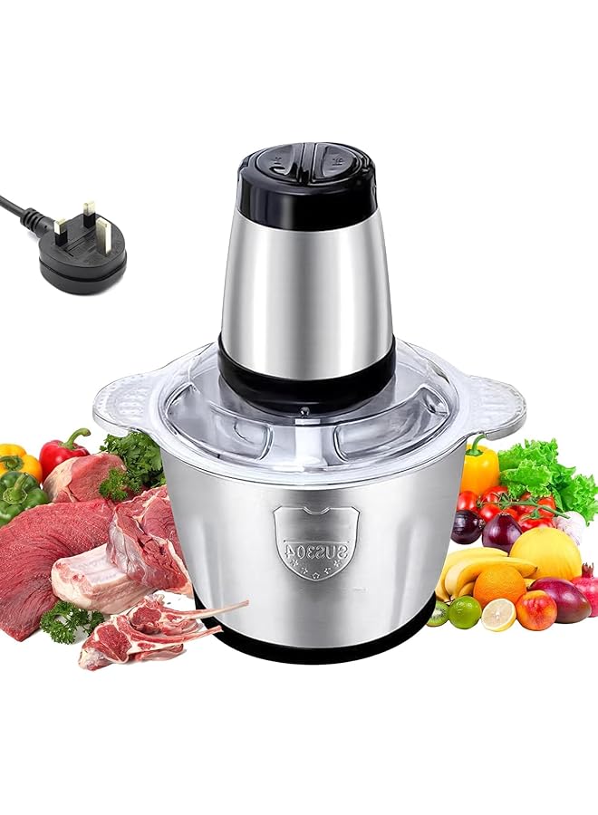 erorex Meat Grinder Electric Electric Meat Grinder Healthy Non Bpa Stainless Steel Bowl 2L 350W Food Chopper Processors 2 Speed Modes 4D Design Blades For Onion Meat Nuts Fruit Garlic Vegetable Baby Food  - Image 1