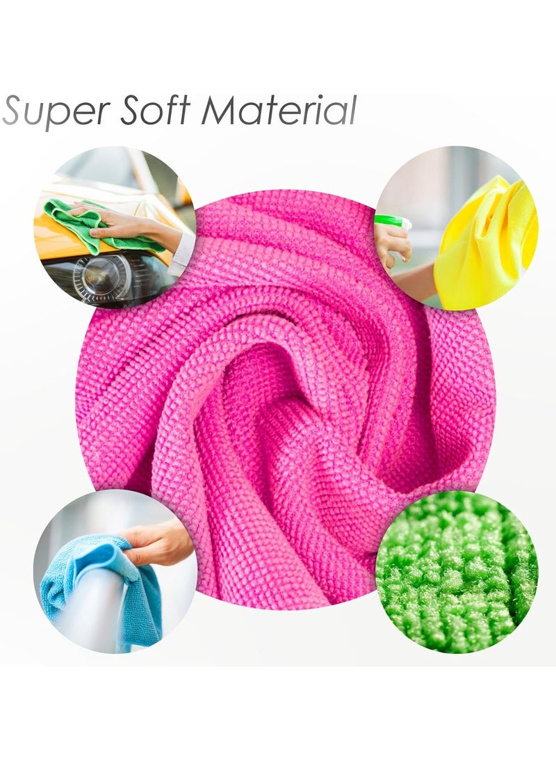 مخطوطات مجموعة مناشف مطبخ متعددة الاستخدامات من الألياف الدقيقة فائقة الامتصاص وقابلة لإعادة الاستخدام - مناشف مطبخ (عبوة من ١٠ قطع) | مناشف تنظيف خالية من الوبر (٣٠×٣٠ سم) - Image 5