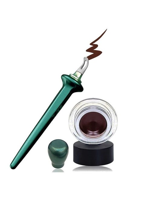 Eyeliner Applicator Kit, Eyeliner Guide with Eyeliner Cream Reusable Silicone Eye Liner Tool Waterproof Long Lasting Eyeliner Easy No-Skip Eyeliner (eyeliner tool +brown eyeliner creams)