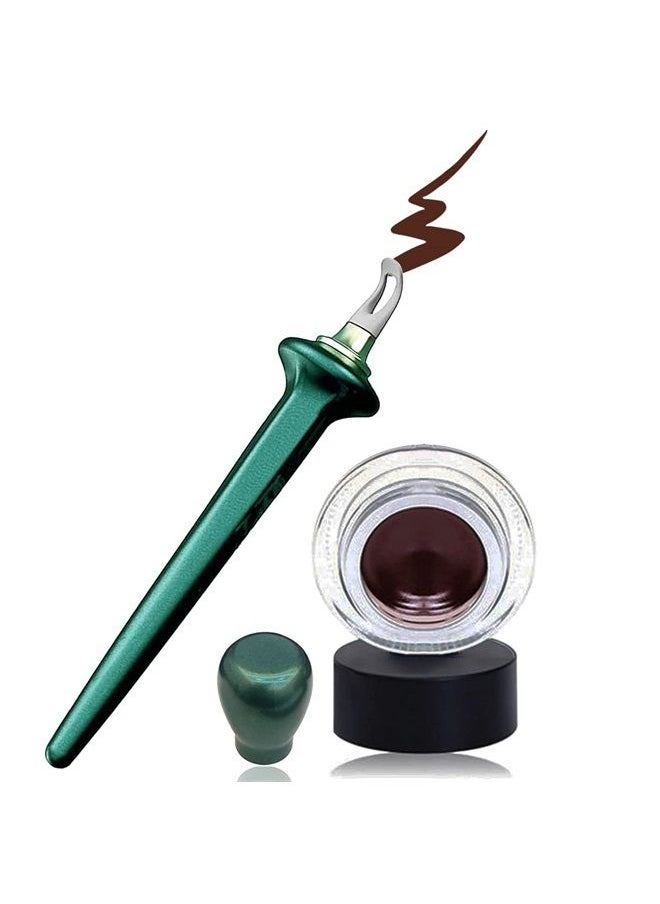 Aaiffey - Eyeliner Applicator Kit, Eyeliner Guide with Eyeliner Cream Reusable Silicone Eye Liner Tool Waterproof Long Lasting Eyeliner Easy No-Skip Eyeliner (eyeliner tool +brown eyeliner creams) - Image 1