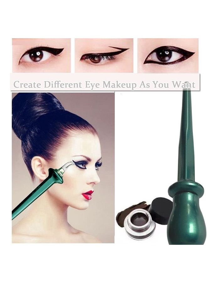Aaiffey - Eyeliner Applicator Kit, Eyeliner Guide with Eyeliner Cream Reusable Silicone Eye Liner Tool Waterproof Long Lasting Eyeliner Easy No-Skip Eyeliner (eyeliner tool +brown eyeliner creams) - Image 1