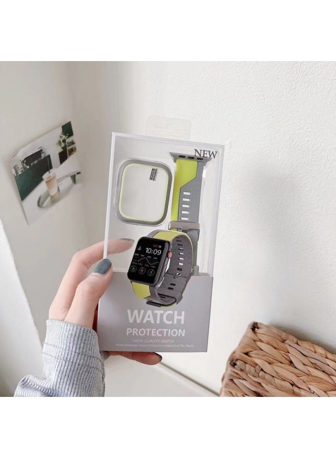 Loquat For Iwatch Strap Silicone Ultra Strap For Apple49mSE8 For Apple Watch Case Suit-Color:Black Gray-Dimensions:38mm  - Image 3