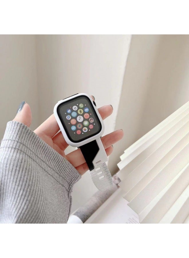 Loquat For Iwatch Strap Silicone Ultra Strap For Apple49mSE8 For Apple Watch Case Suit-Color:Black Gray-Dimensions:38mm  - Image 4