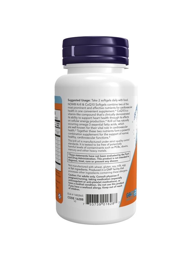 now Supplements, Krill & CoQ10, Phospholipid-Bound Omega-3, Heart Support*, 60 Softgels - Image 3